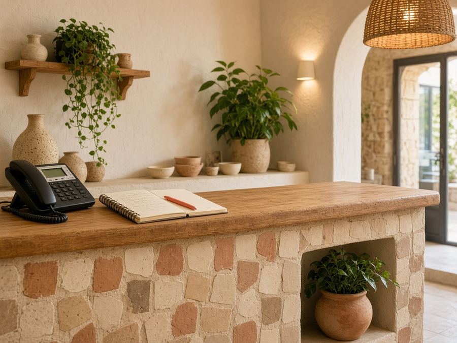 Contact desk at Corallash House in Valletta